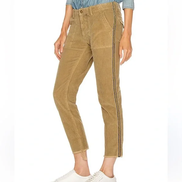 NILI LOTAN Jenna Corduroy Pant With Tape Mossy Gold 8 - Picture 2 of 11